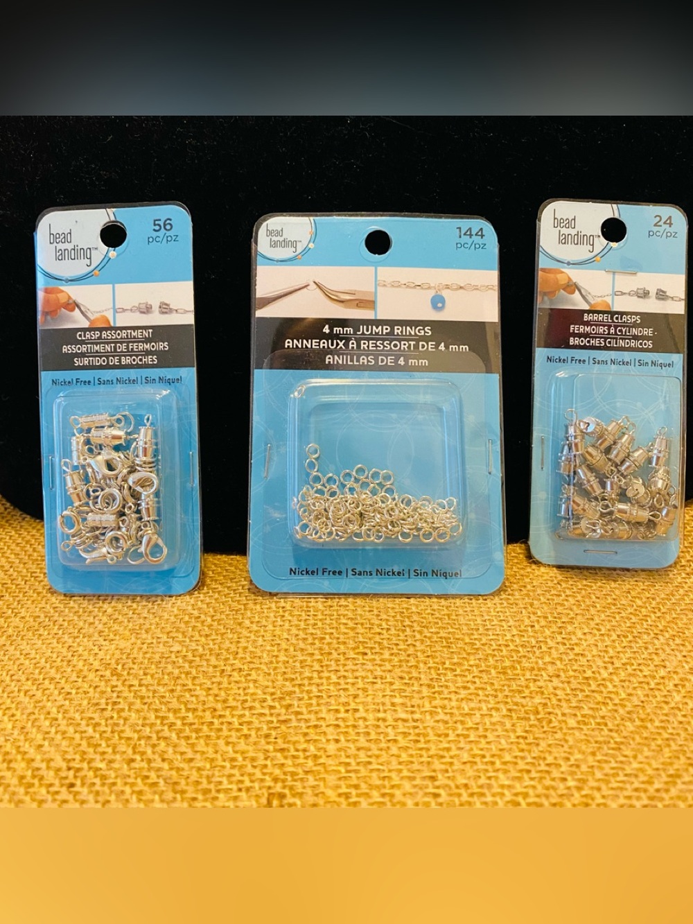 $9 Final Offer.  Bead Landing Silver Jump Rings, clasp assortment,  barrel claps